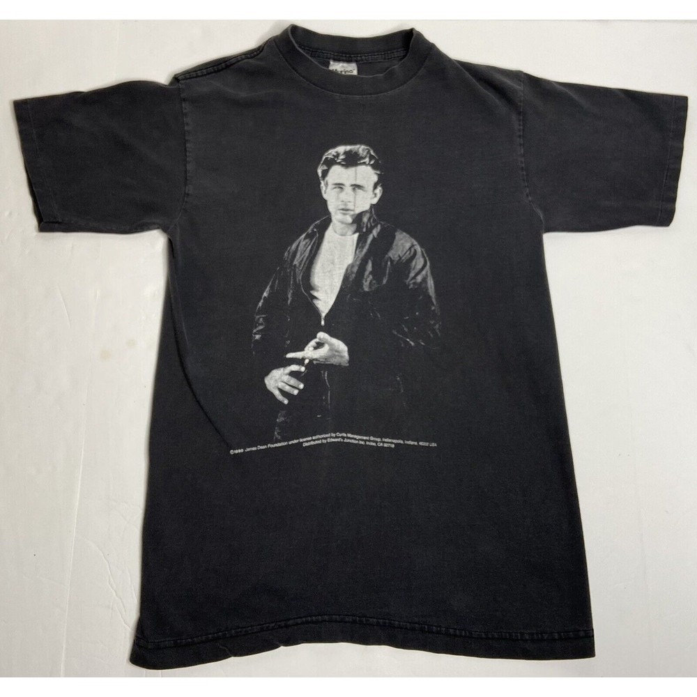 VTG 1990 James Dean Portrait SS Murina T Shirt Men's Large Black 90s Actor Movie